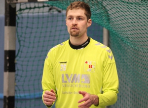 Torwart Fabian Heuzeroth ist einer von vier Ausfällen des HF-Teams beim Heimspiel am Samstagabend. (Foto: Heidrun Riese)