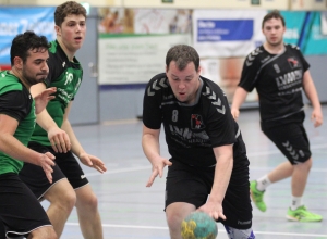 Marco Redmer erzielte drei Tore beim klaren Sieg der Handballfreunde. Die 05er boten insgesamt eine starke Leistung. (Foto: Heidrun Riese)