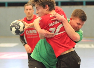 Moritz König erzielte neun Tore für die Handballfreunde Reckenfeld/Greven. Foto: Heidrun Riese.