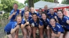 Bei den Frauen setzen sich die „Bizeps Bitches“ die Krone des 14. Sparkassen Beachcup in Greven auf. Foto: Riese